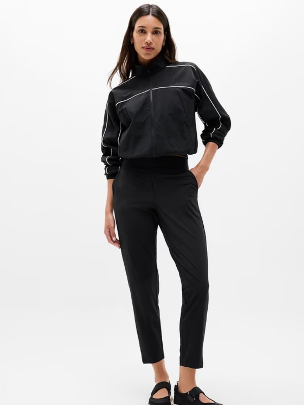 Athleta Brooklyn Mid Rise Ankle Pants Black Size 10